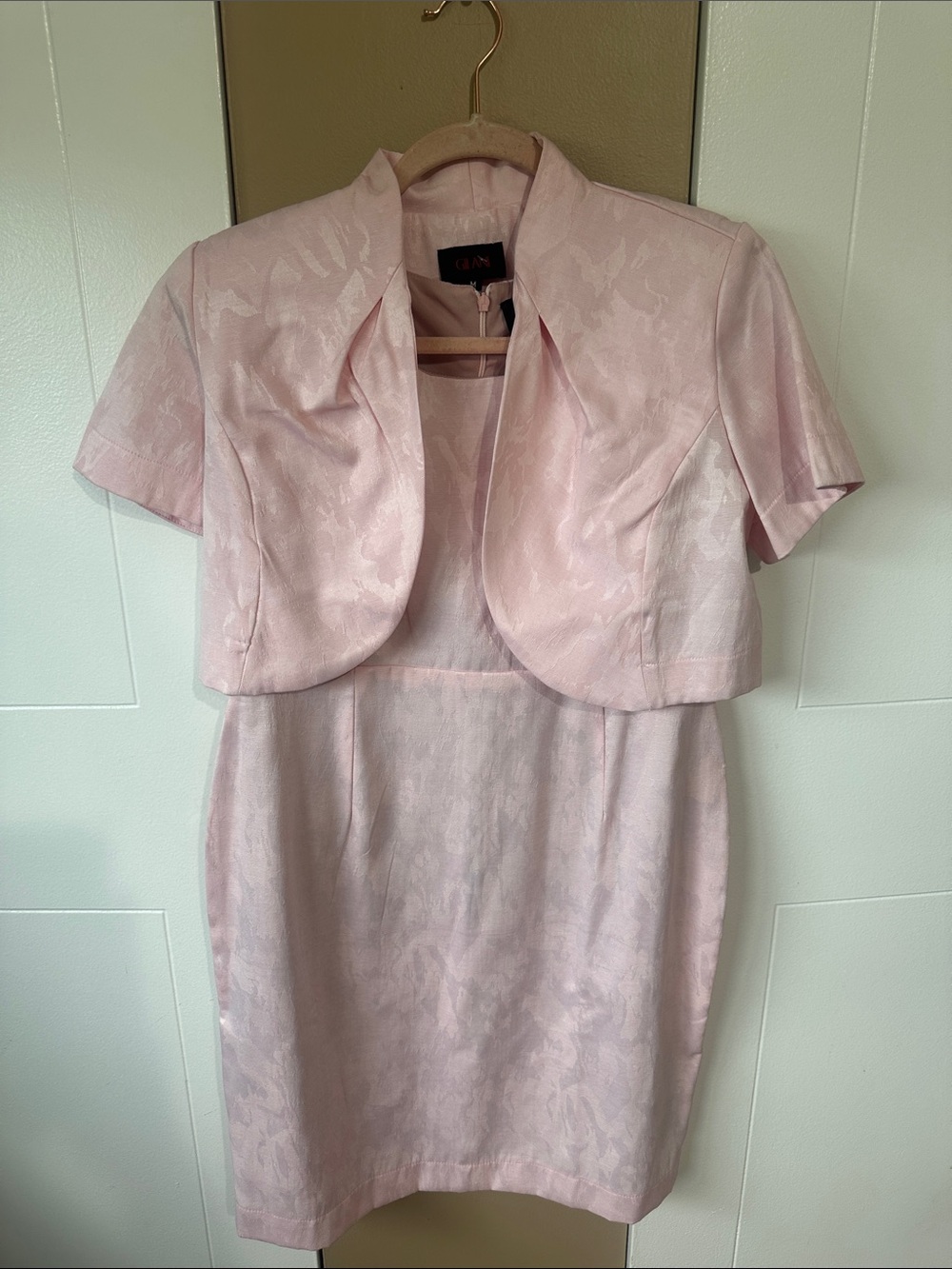 Elegant Pink Two-Piece Dress with Bolero Jacket
